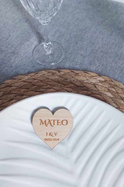 Marcasitios imán CORAZÓN madera