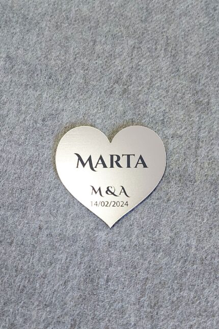 Marcasitios imán CORAZÓN Plata