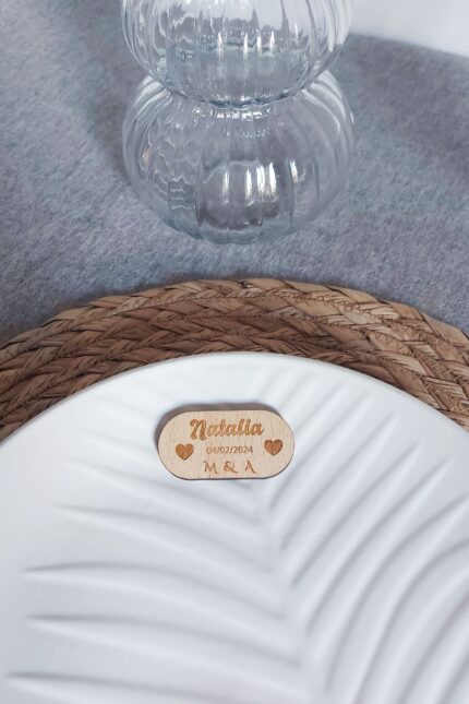 Marcasitios de madera con imán OVAL CORAZONES